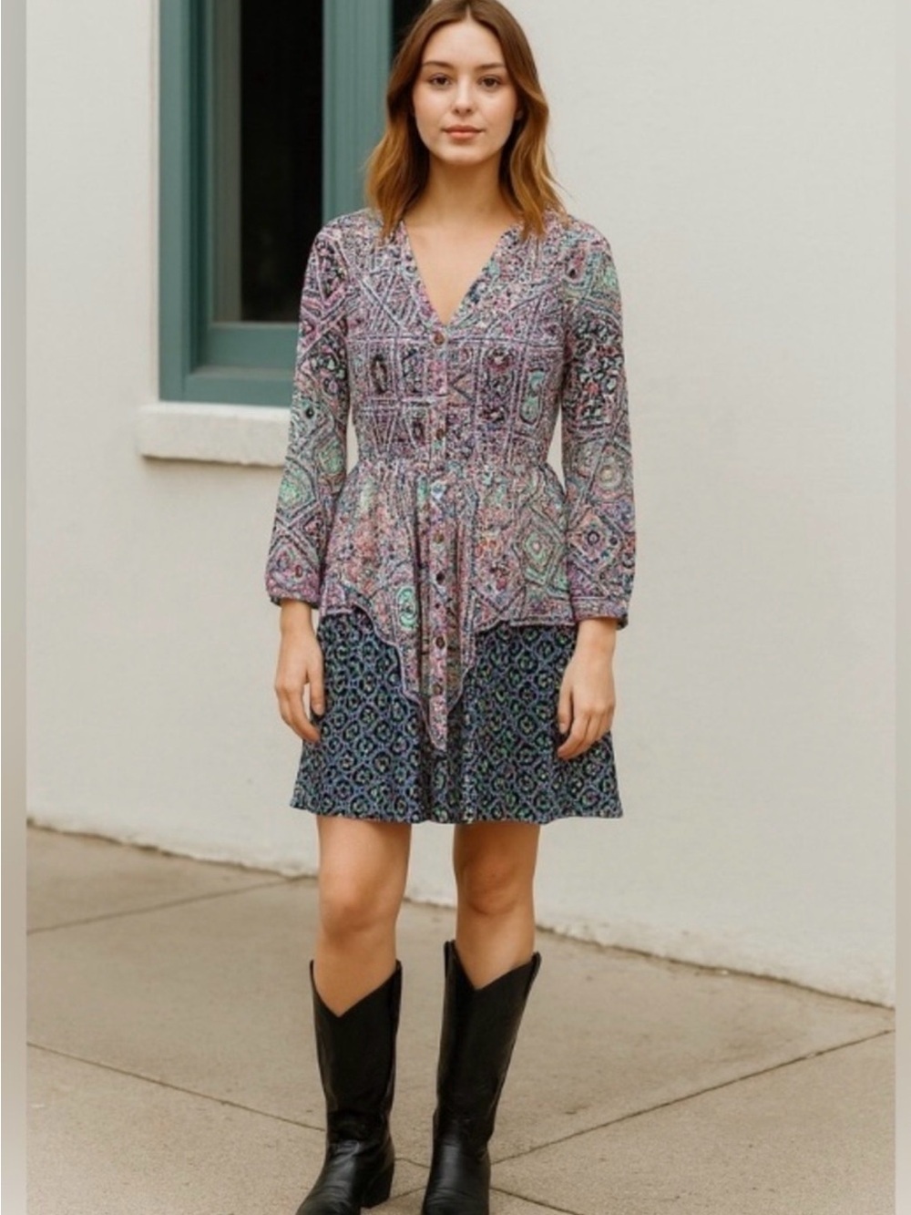 Maeve Tile Amethyst Dress medium